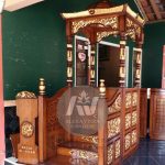 mimbar masjid, mimbar masjid jati, harga mimbar masjid, mimbar masjid ukiran Jepara, mimbar podium masjid modern sederhana