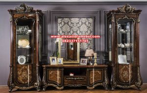 desain bufet tv set klasik eropa mewah terbaru sbt-069