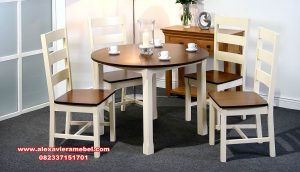 meja kursi makan modern sederhana turin round skm-111