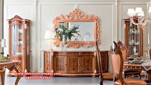 produk set bufet tv walnut classic italian luxurious furniture sbt-094