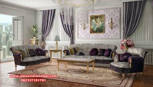 Set sofa tamu mewah klasik gold anggun turkey style Srt-182